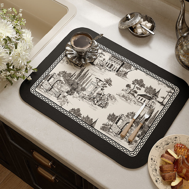2design black frill elegance sink mat