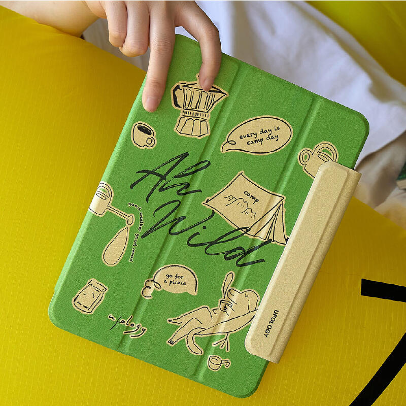 green pop illustration iPad case