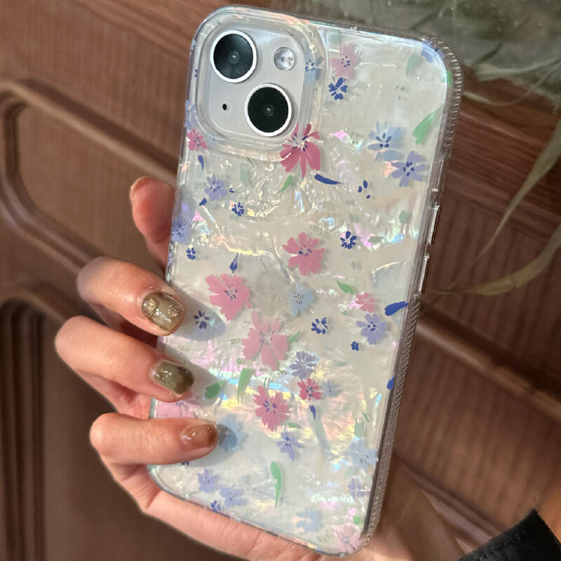 hologram floral clear iphone case