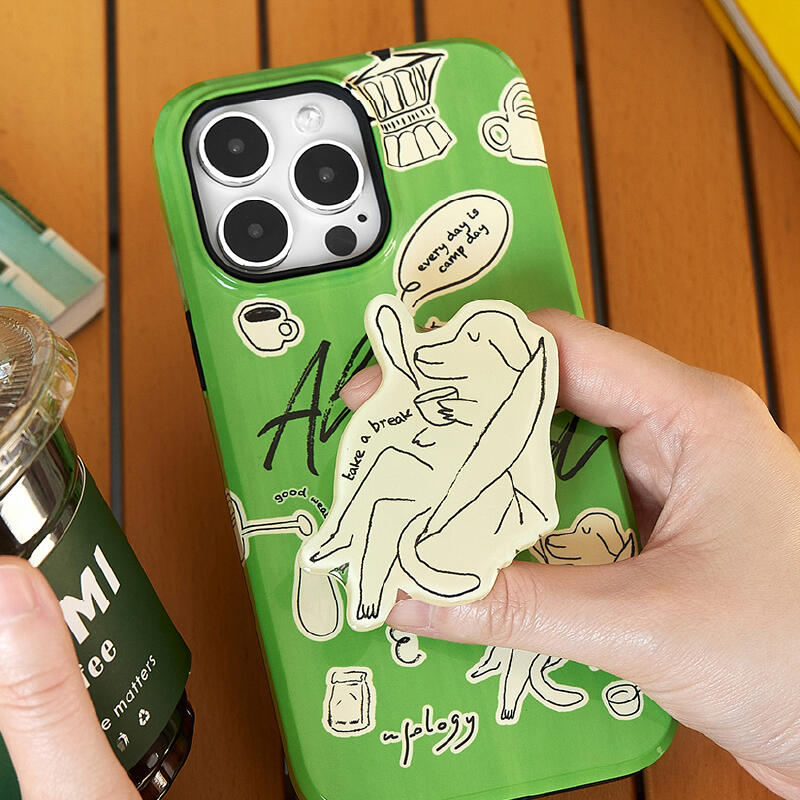 green pop illustration iPhone case