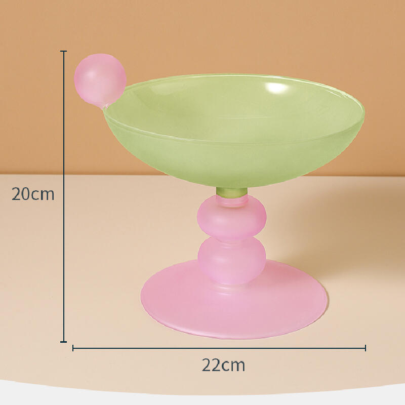 3color pastel bicolor glass fruits tray