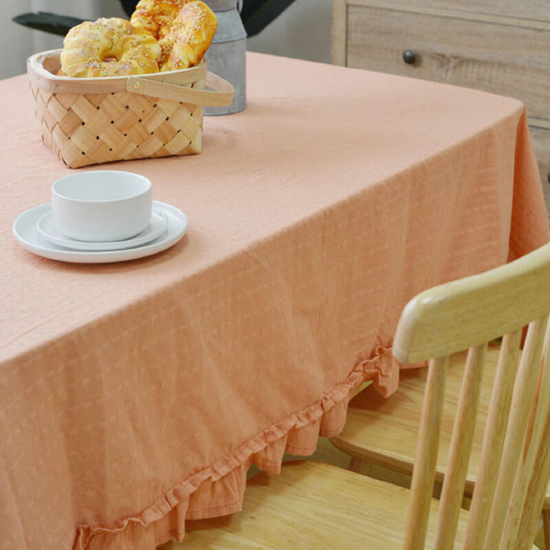 4color girly frill cotton table cloth