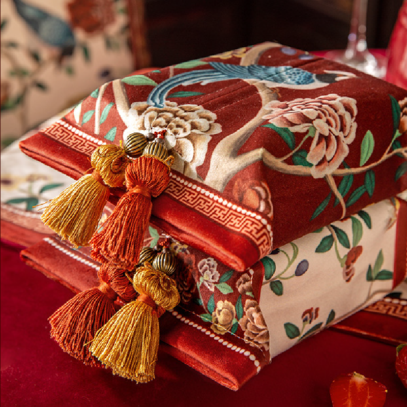 white red flower elegance tissue case