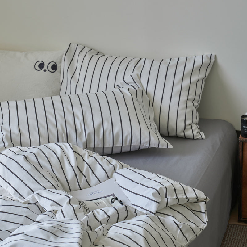 2color stripe scandinavian style bedlinen set