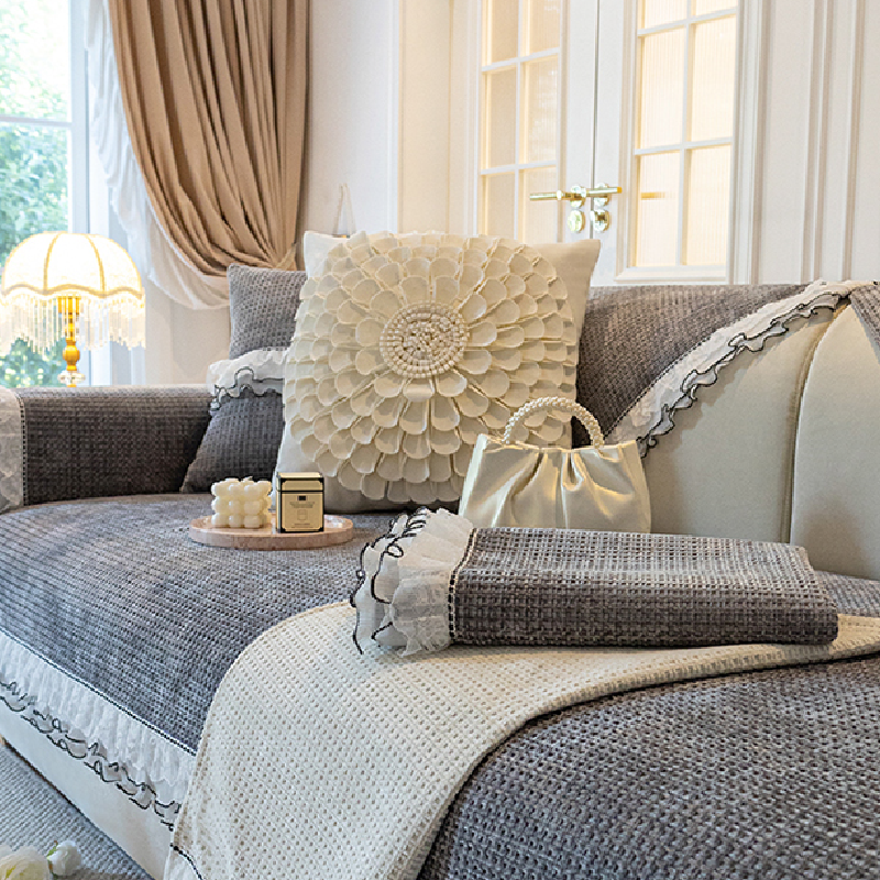 4design frill black line feminine cushion cover