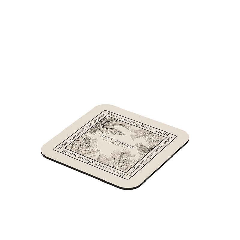 monotone floral girly bathroom coaster