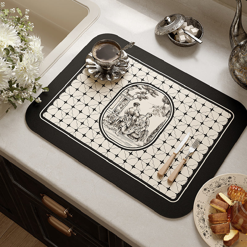 2design black frill elegance sink mat