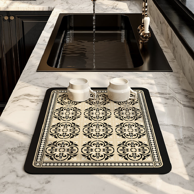 4design black morocco tile sink mat