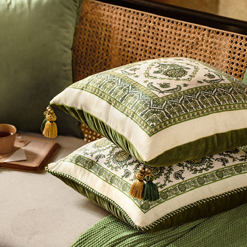 green ethnic vintage cushion