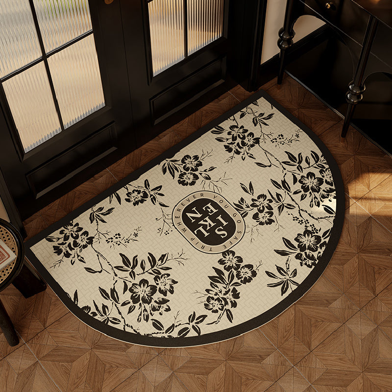 4design monotone floral door mat