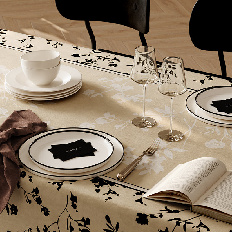 black moon light table cloth