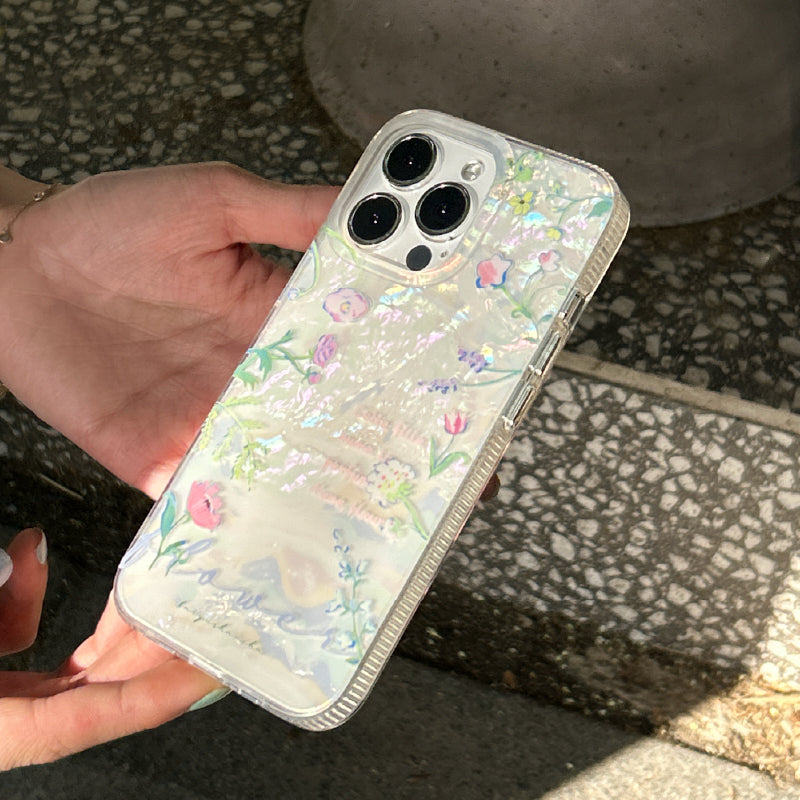 girly shell floral iphone case