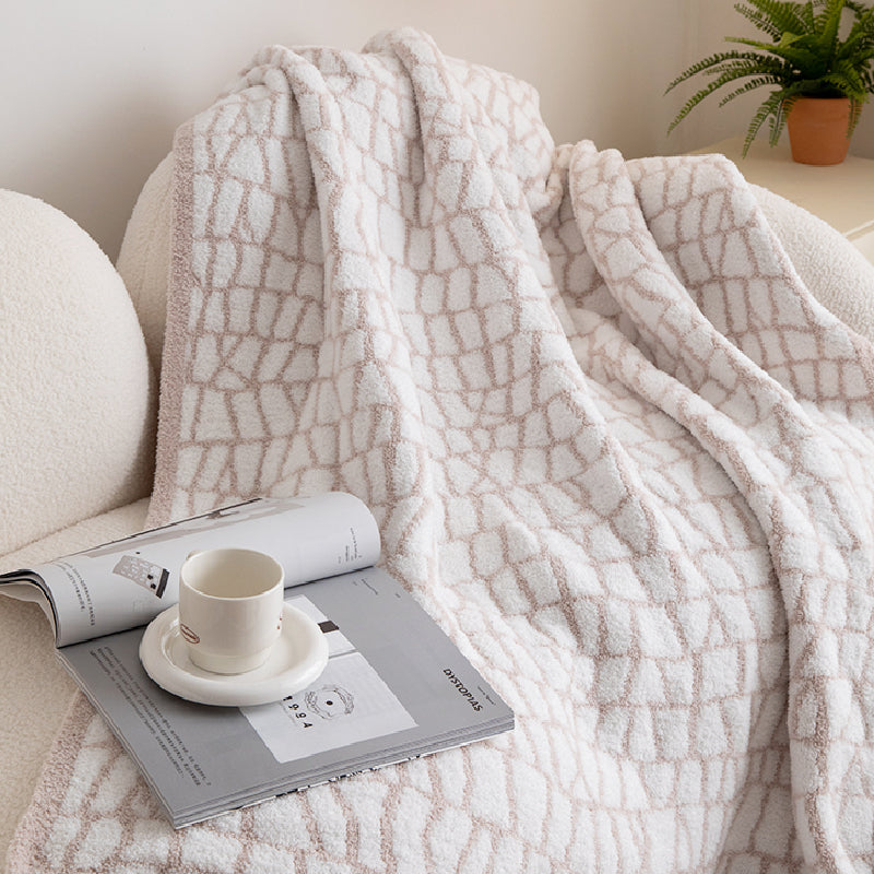 3color pastel block blanket