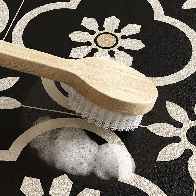 4design black morocco tile bath mat