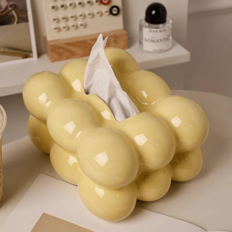 3color fluffy ceramic tissue case