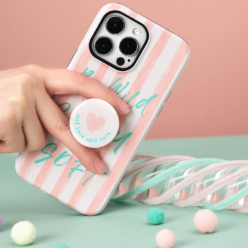pink stripe logo iPhone case