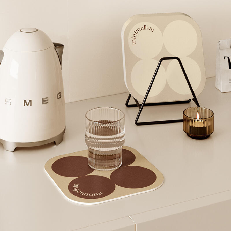 2color brown circle minimalism coaster