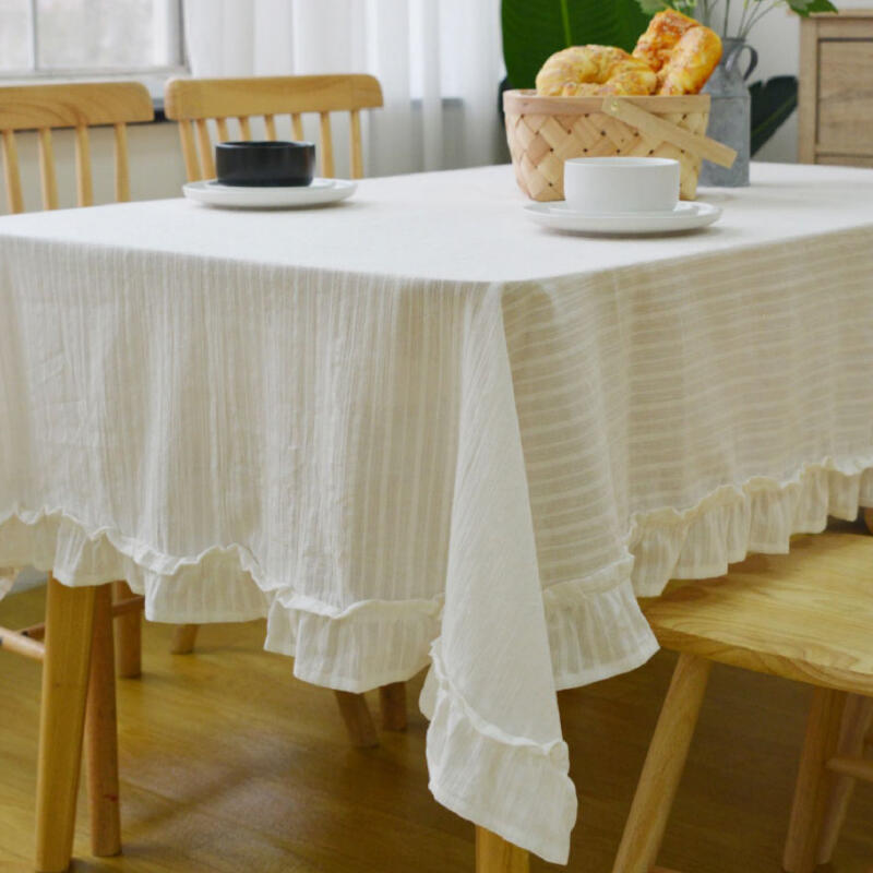 4color girly frill cotton table cloth