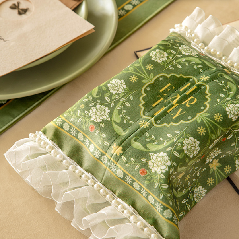 frill floral green tissue case