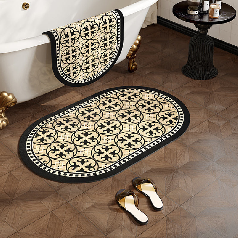 4design black morocco tile bath mat