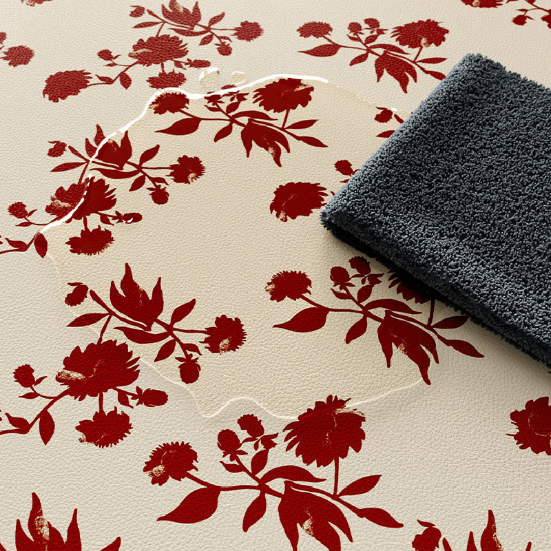 burgundy red fower shelf mat