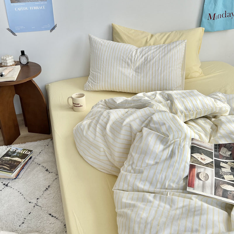 pastel stripe bedlinen set