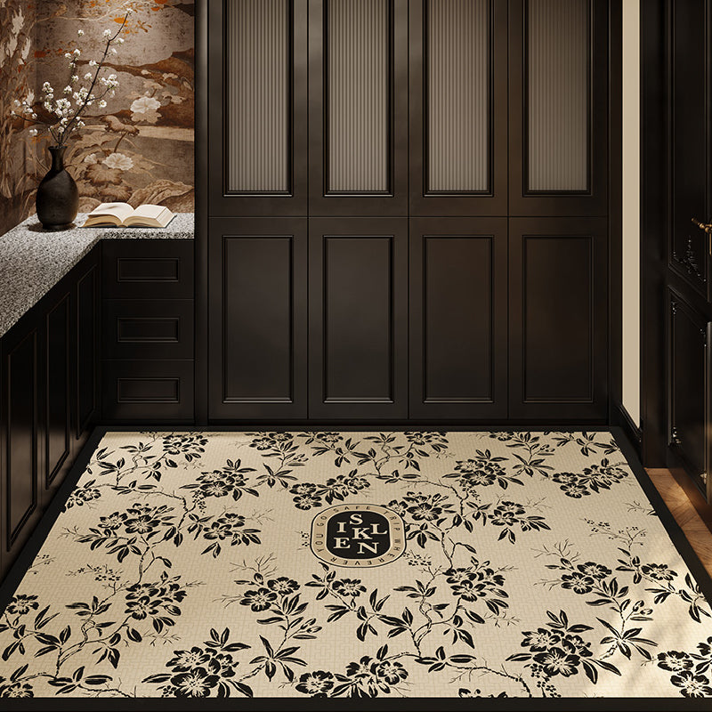 4design monotone floral door mat