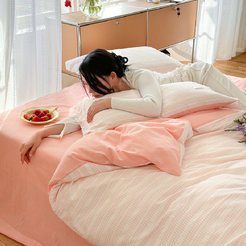 4color pastel color stripe bedlinen set