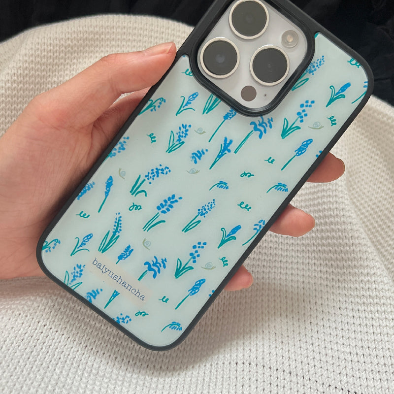girly floral blue iphone case