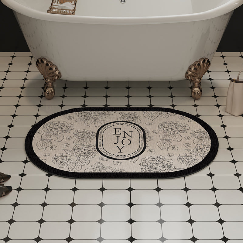 4design elegance monotone flower bath mat