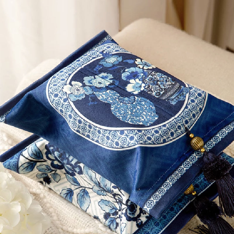 2design blue flower elegance tissue case