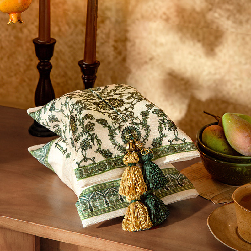 green ethnic vintage tissue case