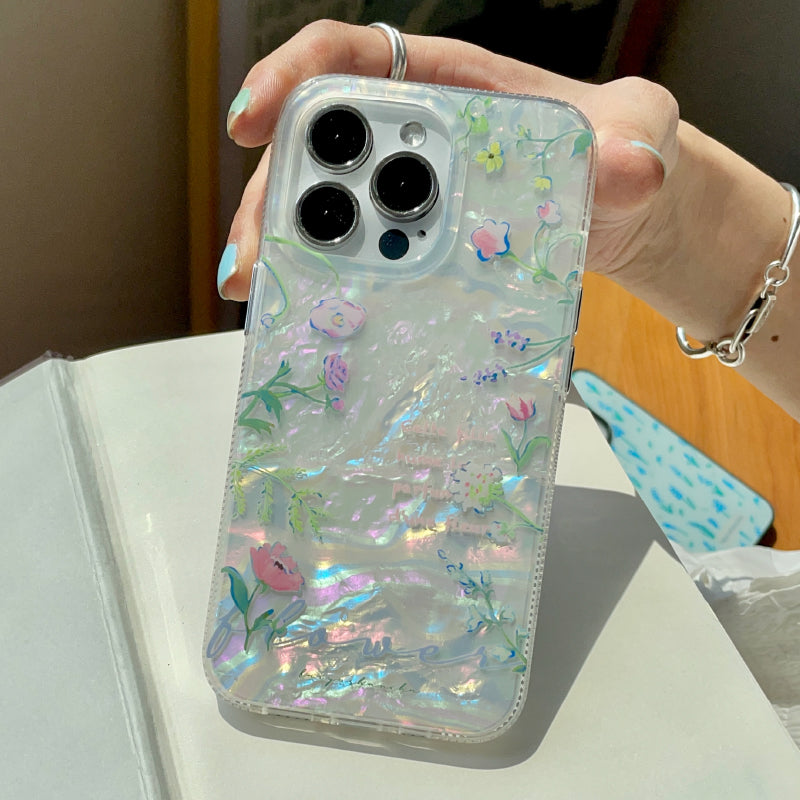 girly shell floral iphone case