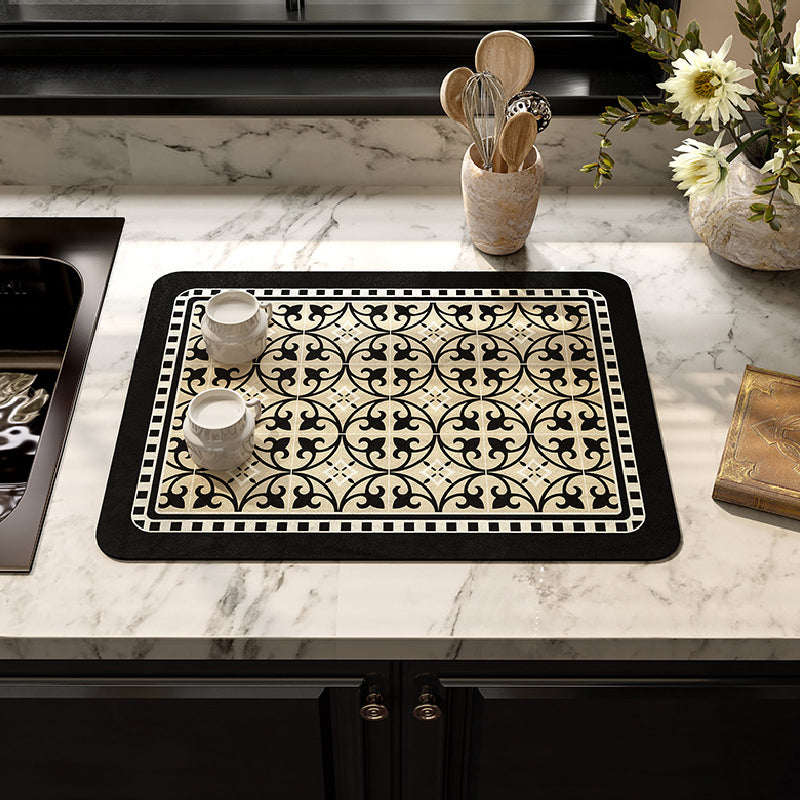 4design black morocco tile sink mat