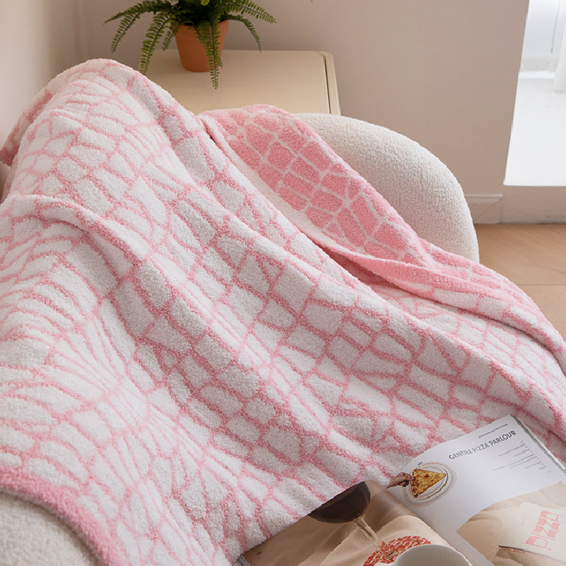 3color pastel block blanket