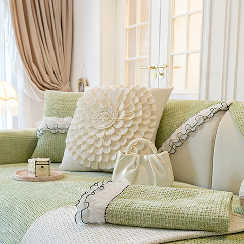 4design frill black line feminine cushion cover