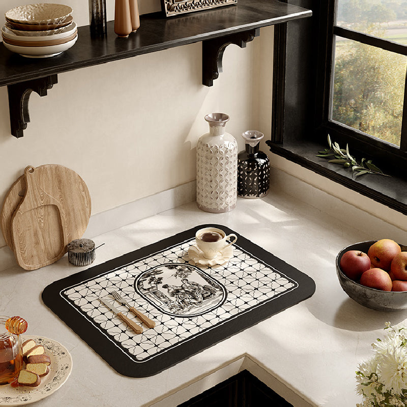2design black frill elegance sink mat