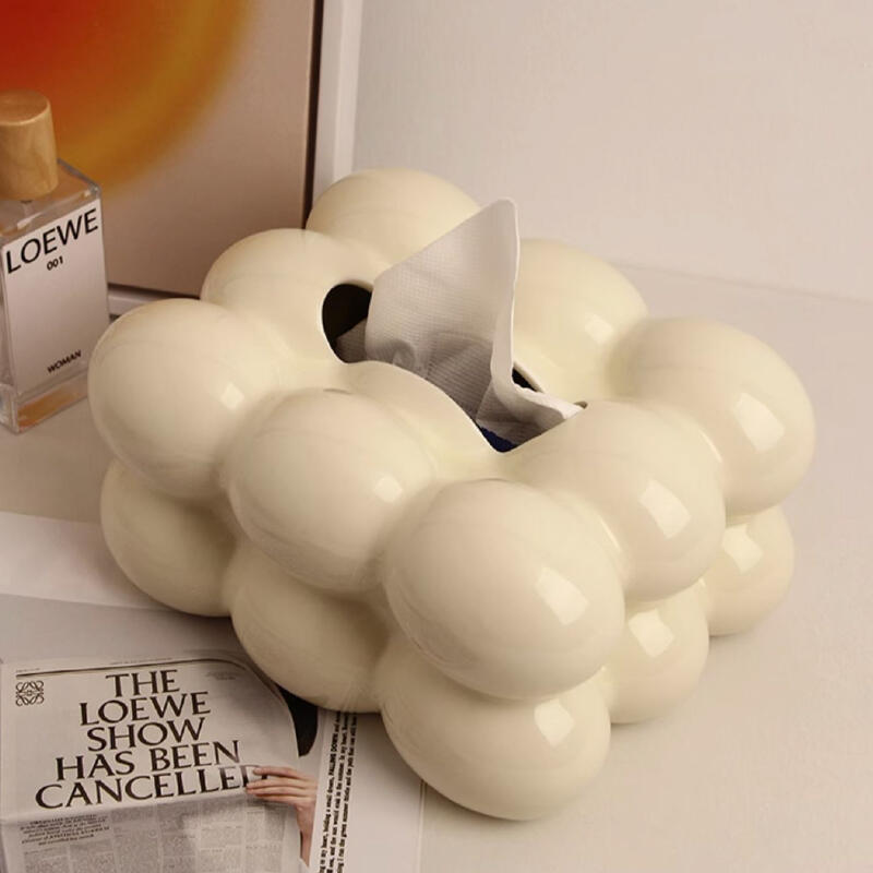 3color fluffy ceramic tissue case