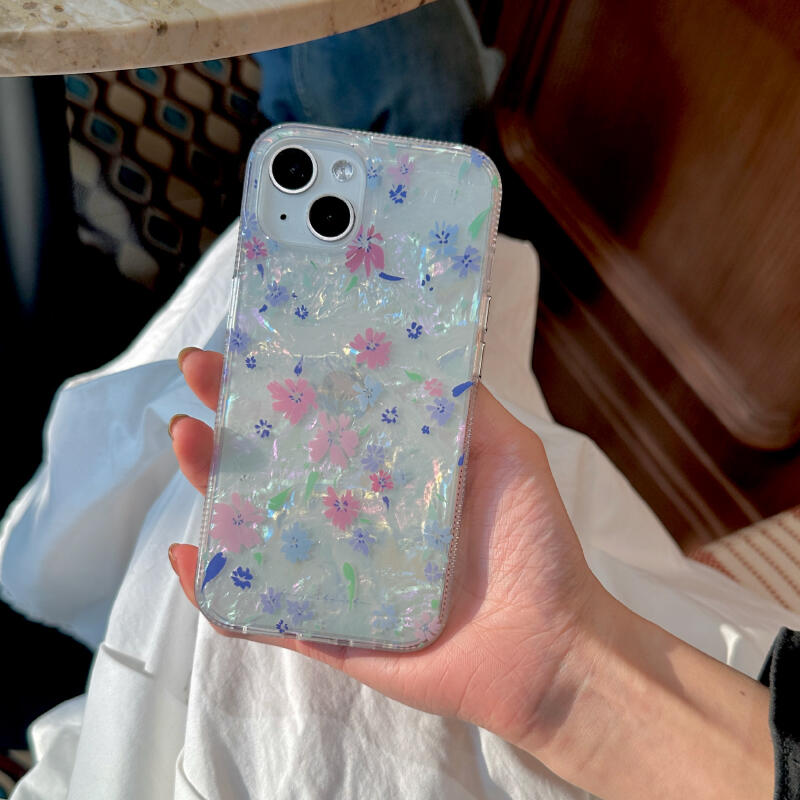 hologram floral clear iphone case