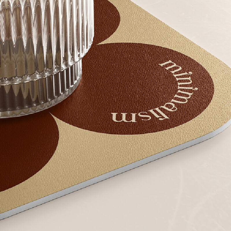 2color brown circle minimalism coaster