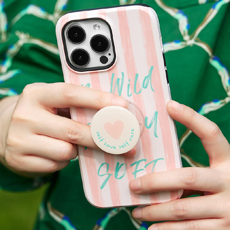 pink stripe logo iPhone case