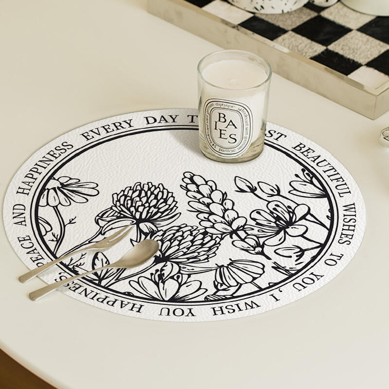 6design fancy floral round place mat