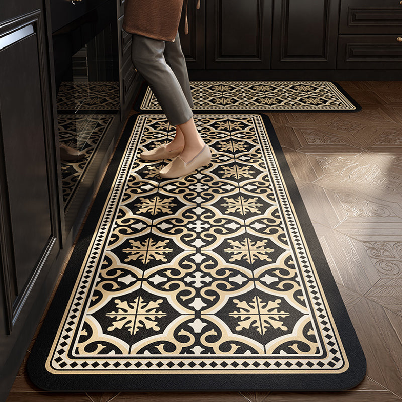 4design black morocco tile kitchen mat