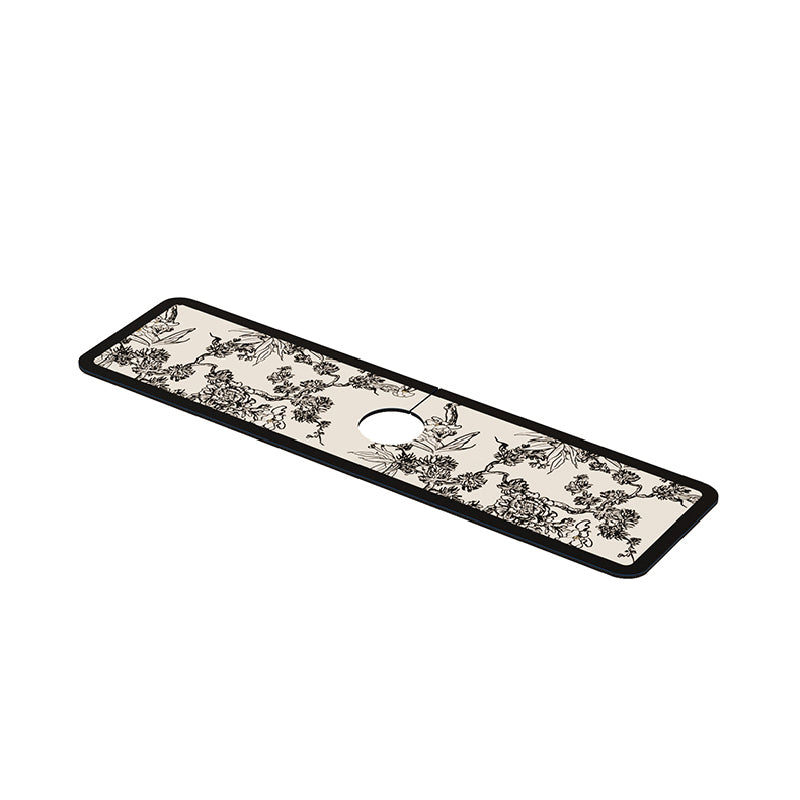 monotone floral bathroom coaster