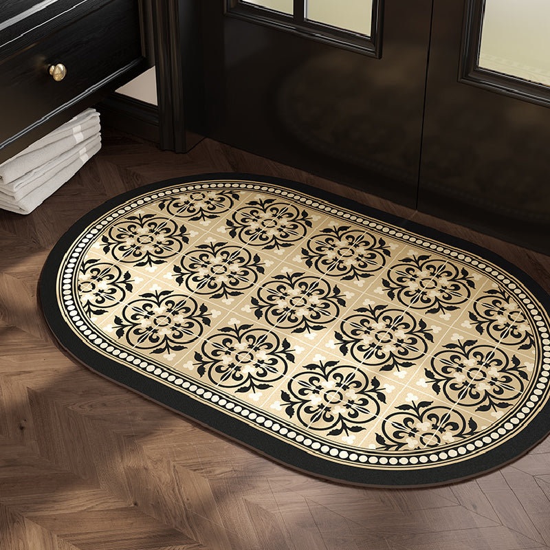 4design black morocco tile bath mat