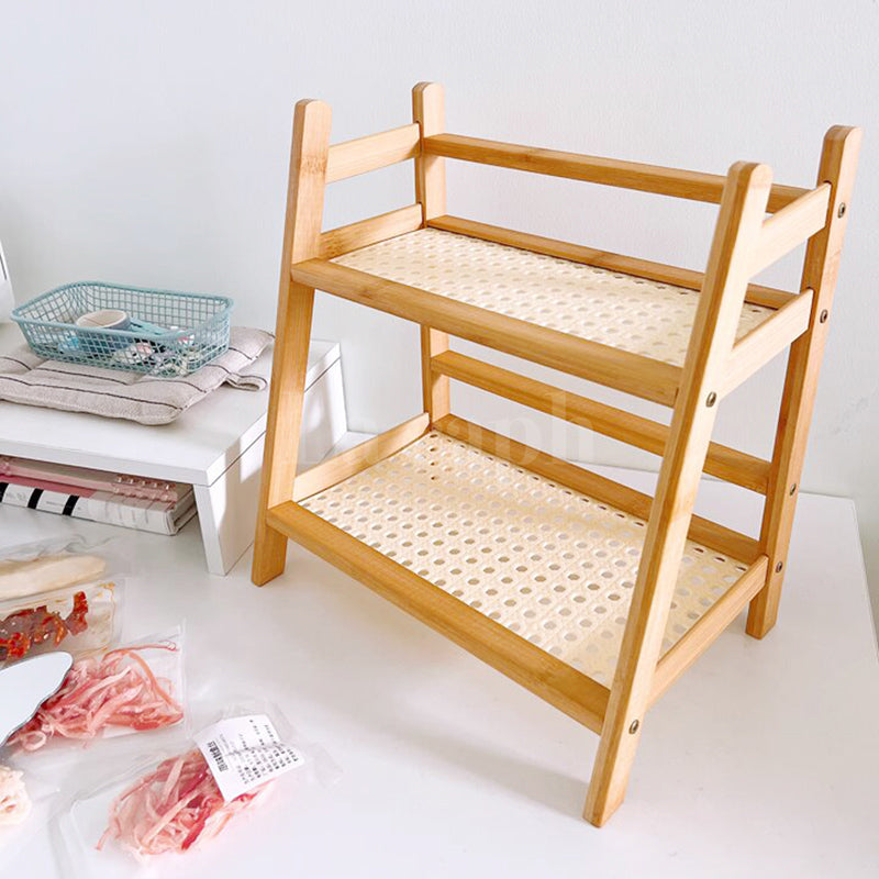 natural rattan storage rack
