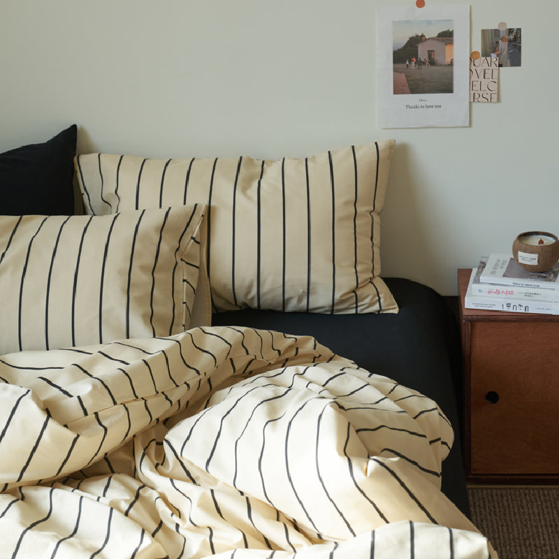 2color stripe scandinavian style bedlinen set