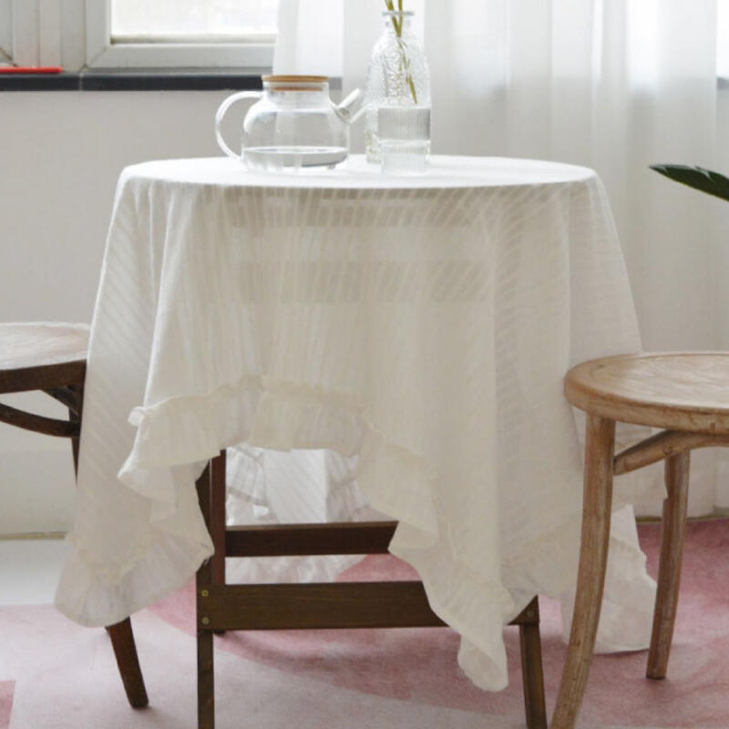 4color girly frill cotton table cloth