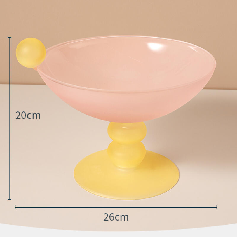 3color pastel bicolor glass fruits tray
