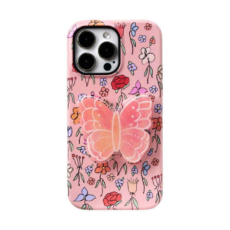 pink poo butterfly iPhone case